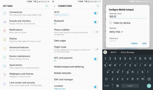 screenshot of android settings