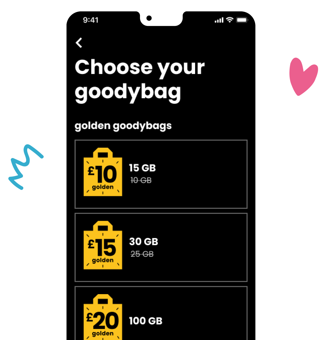 a mobile phone using the giffgaff app